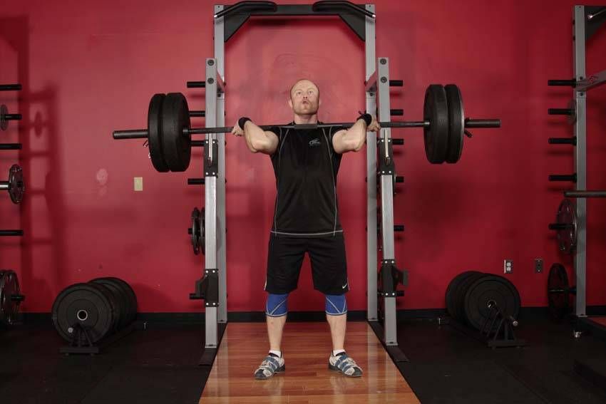 Push Jerk demonstration, start of the movement, targeting the shoulders