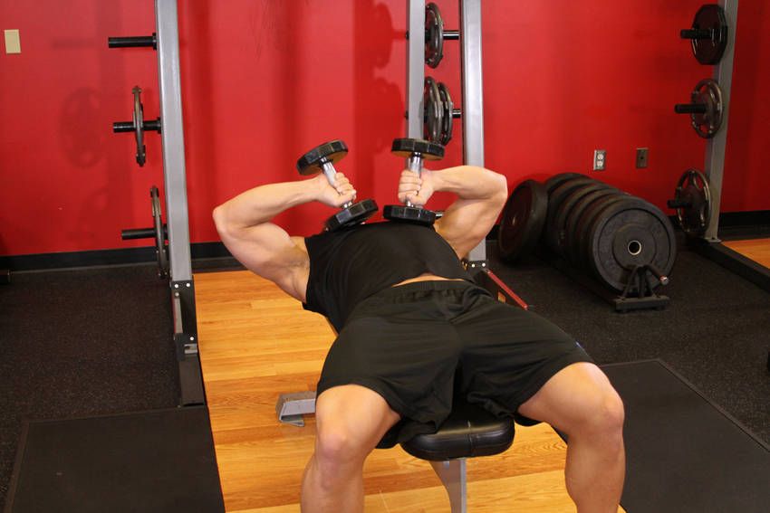 Tate Press demonstration, start of the movement, targeting the triceps